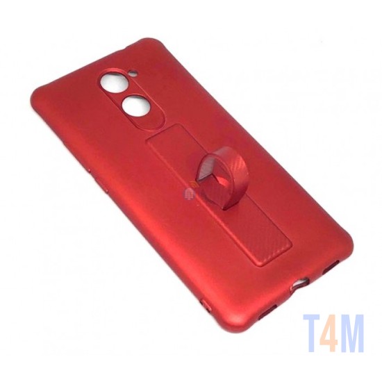 CAPA DE SILICONE MOTOMO COM ANEL DE DEDO PARA HUAWEI Y7 2017 RED